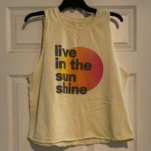 Spiritual Gangster Yellow and Orange Graphic Muscle Tee